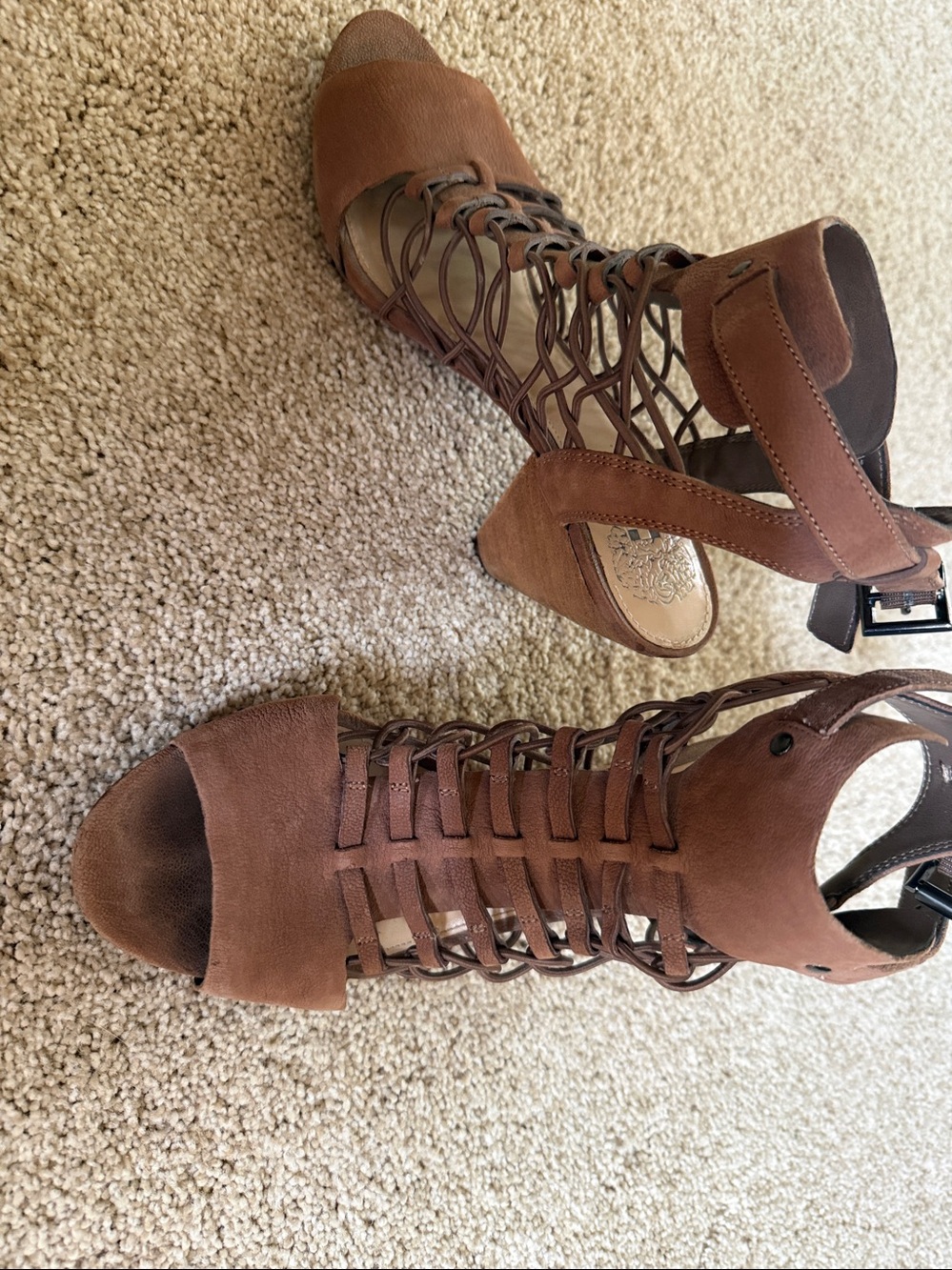 Brown Strappy Heeled Sandals - Vince Camuto